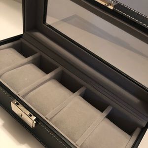 Black Leather Watch Box